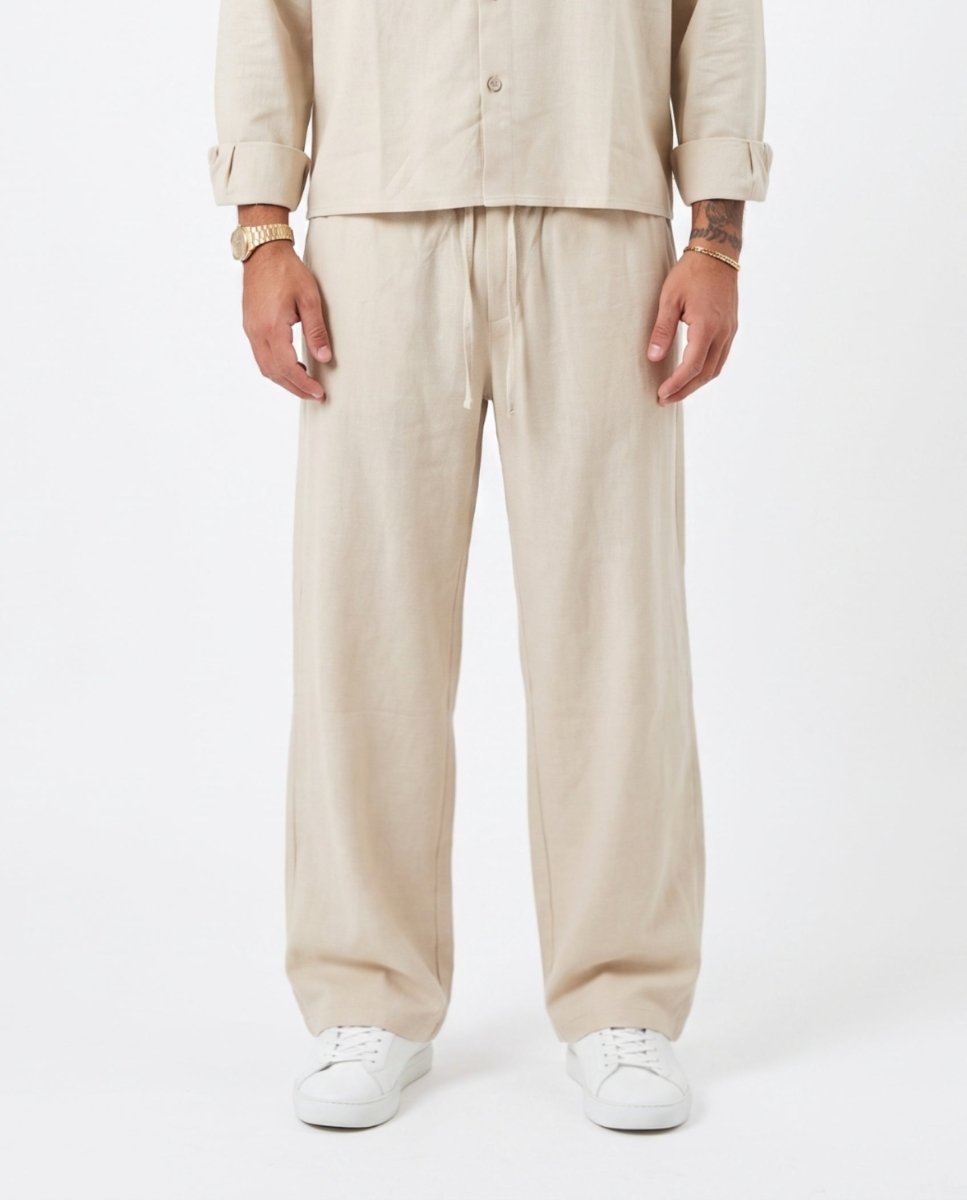 COORDINATO ELEGANT IN LINO WHITE - Benevierre