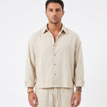 COORDINATO ELEGANT IN LINO WHITE - Benevierre