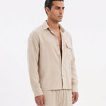 COORDINATO OVER IN LINO BEIGE - Benevierre