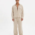 COORDINATO OVER IN LINO BEIGE - Benevierre