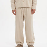 COORDINATO OVER IN LINO BEIGE - Benevierre