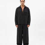 COORDINATO OVER IN LINO BLACK - Benevierre