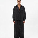 COORDINATO OVER IN LINO BLACK - Benevierre