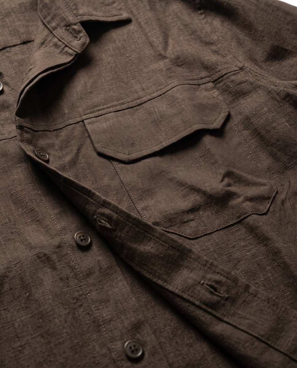 COORDINATO OVER IN LINO BROWN - Benevierre