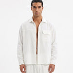 COORDINATO OVER IN LINO WHITE - Benevierre