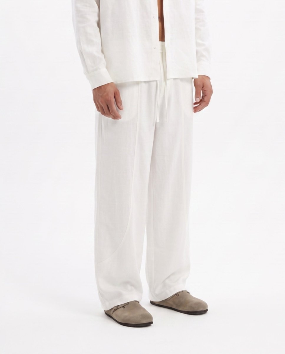 COORDINATO OVER IN LINO WHITE - Benevierre
