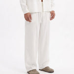 COORDINATO OVER IN LINO WHITE - Benevierre