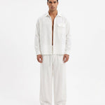 COORDINATO OVER IN LINO WHITE - Benevierre