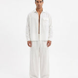 COORDINATO OVER IN LINO WHITE - Benevierre