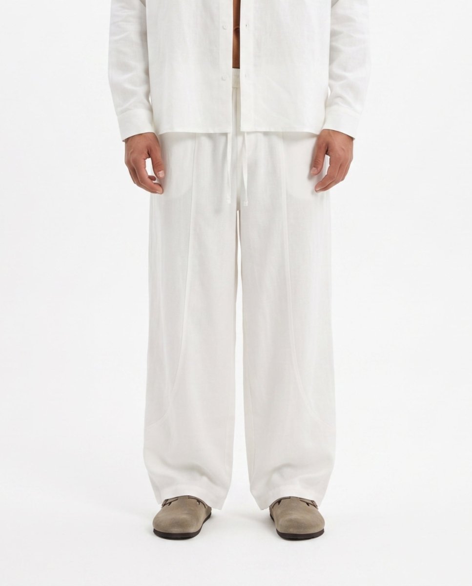 COORDINATO OVER IN LINO WHITE - Benevierre