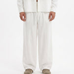 COORDINATO OVER IN LINO WHITE - Benevierre