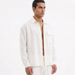 COORDINATO OVER IN LINO WHITE - Benevierre
