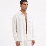 COORDINATO OVER IN LINO WHITE - Benevierre