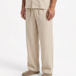 COORDINATO SHORT IN LINO BEIGE - Benevierre
