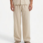 COORDINATO SHORT IN LINO BEIGE - Benevierre