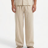 COORDINATO SHORT IN LINO BEIGE - Benevierre
