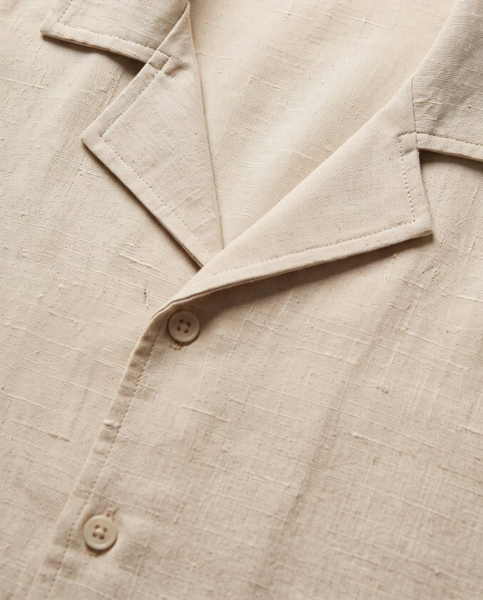 COORDINATO SHORT IN LINO BEIGE - Benevierre