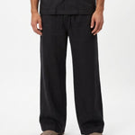 COORDINATO SHORT IN LINO BLACK - Benevierre