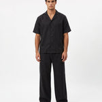 COORDINATO SHORT IN LINO BLACK - Benevierre