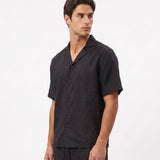 COORDINATO SHORT IN LINO BLACK - Benevierre