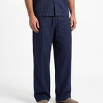 COORDINATO SHORT IN LINO BLUE - Benevierre