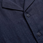 COORDINATO SHORT IN LINO BLUE - Benevierre