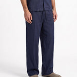 COORDINATO SHORT IN LINO BLUE - Benevierre