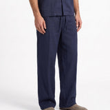 COORDINATO SHORT IN LINO BLUE - Benevierre
