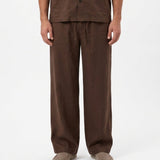 COORDINATO SHORT IN LINO BROWN - Benevierre