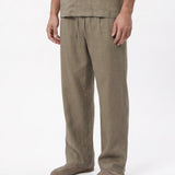 COORDINATO SHORT IN LINO GREEN - Benevierre