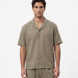 COORDINATO SHORT IN LINO GREEN - Benevierre