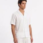 COORDINATO SHORT IN LINO WHITE - Benevierre