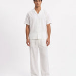 COORDINATO SHORT IN LINO WHITE - Benevierre