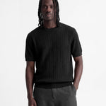 CRAFTED KNIT TEE BLACK - Benevierre