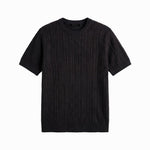 CRAFTED KNIT TEE BLACK - Benevierre