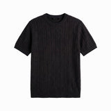 CRAFTED KNIT TEE BLACK - Benevierre