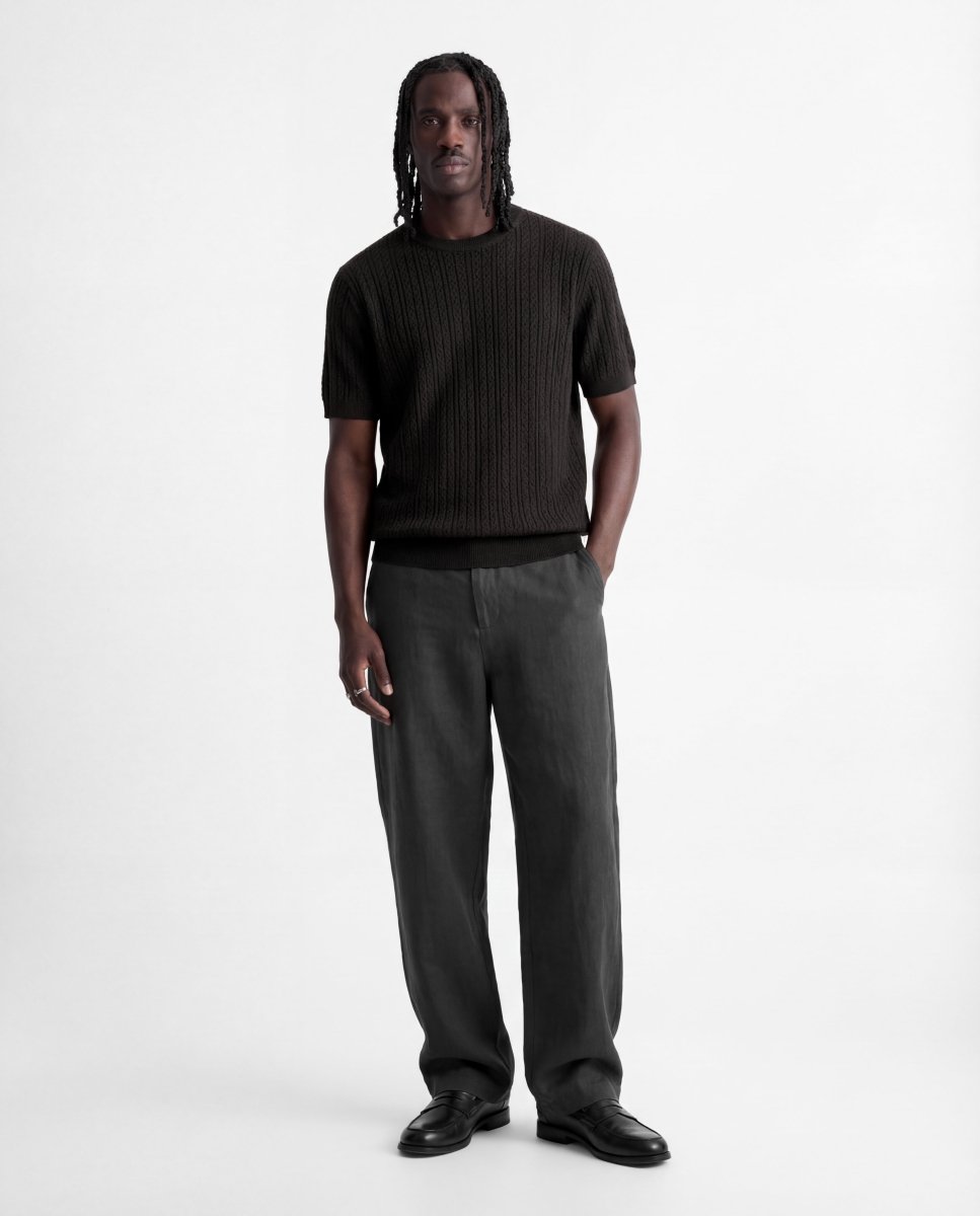 CRAFTED KNIT TEE BLACK - Benevierre