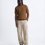 CRAFTED KNIT TEE TOBACCO - Benevierre