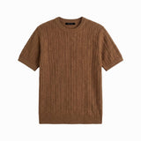 CRAFTED KNIT TEE TOBACCO - Benevierre