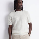 CRAFTED KNIT TEE WHITE - Benevierre