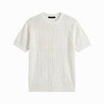 CRAFTED KNIT TEE WHITE - Benevierre