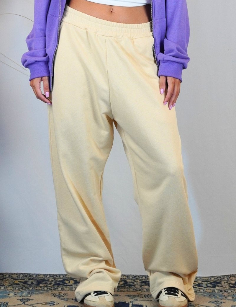 CREAM RELAXED PANT - Benevierre