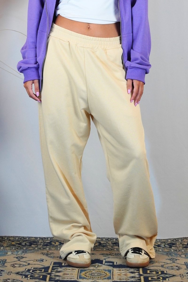 CREAM RELAXED PANT - Benevierre