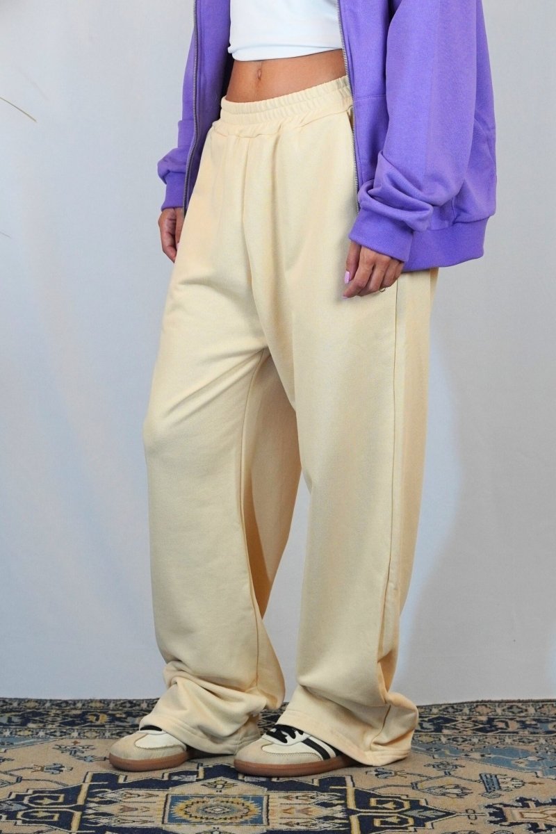 CREAM RELAXED PANT - Benevierre
