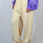 CREAM RELAXED PANT - Benevierre