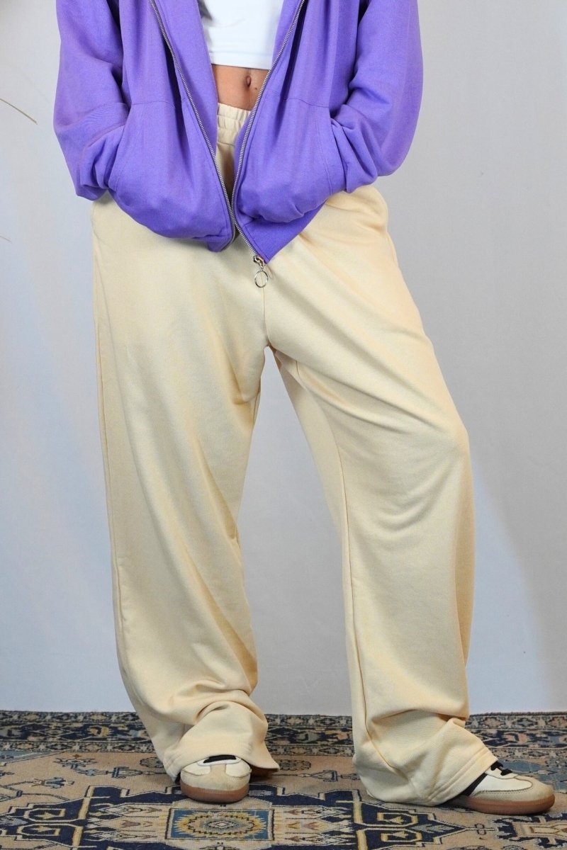 CREAM RELAXED PANT - Benevierre