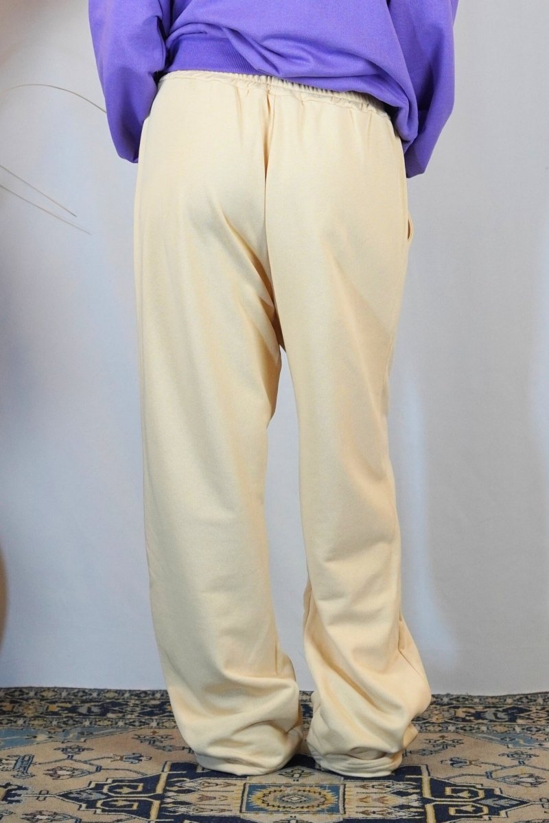 CREAM RELAXED PANT - Benevierre