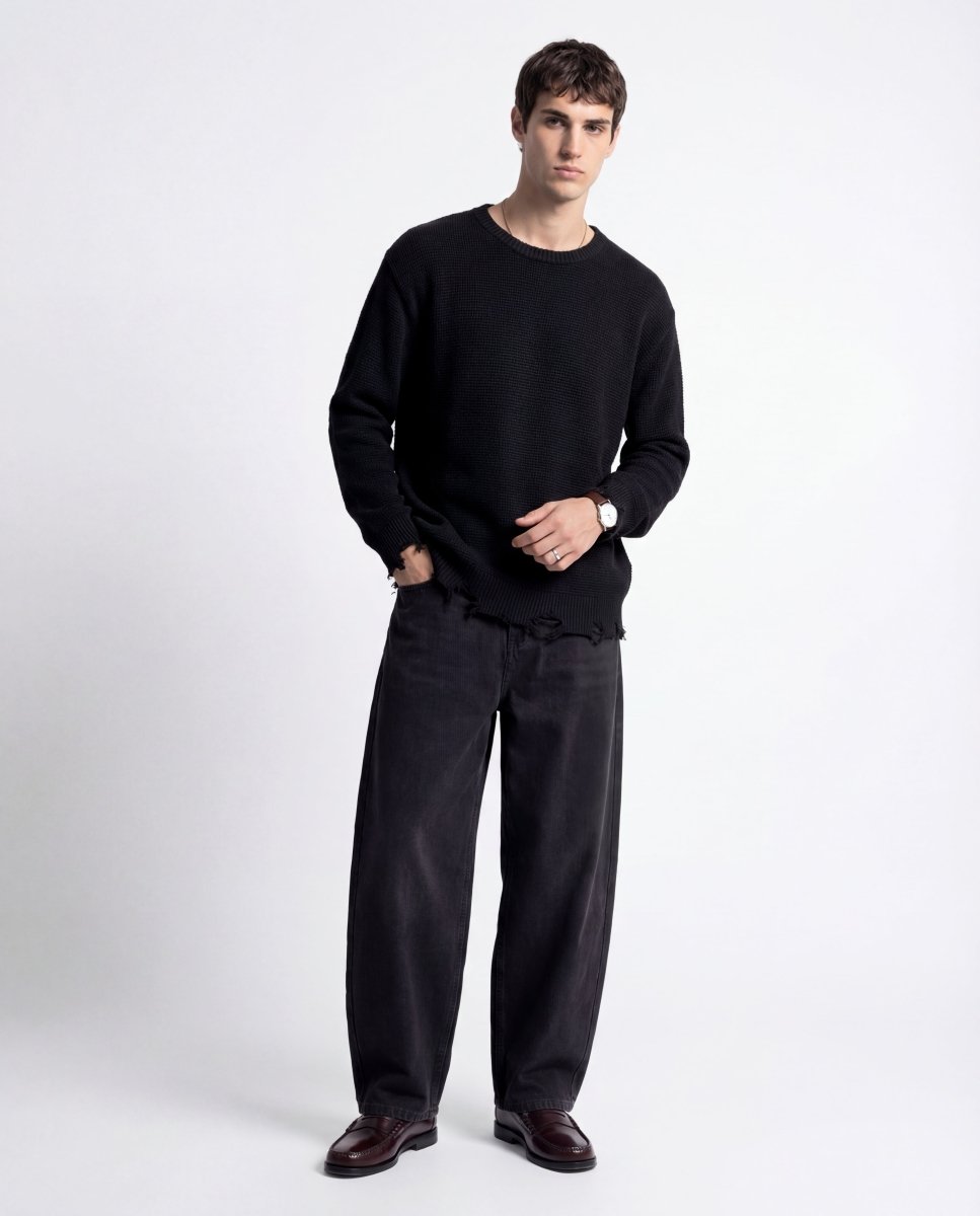 DAMAGE SWEATER BLACK - Benevierre