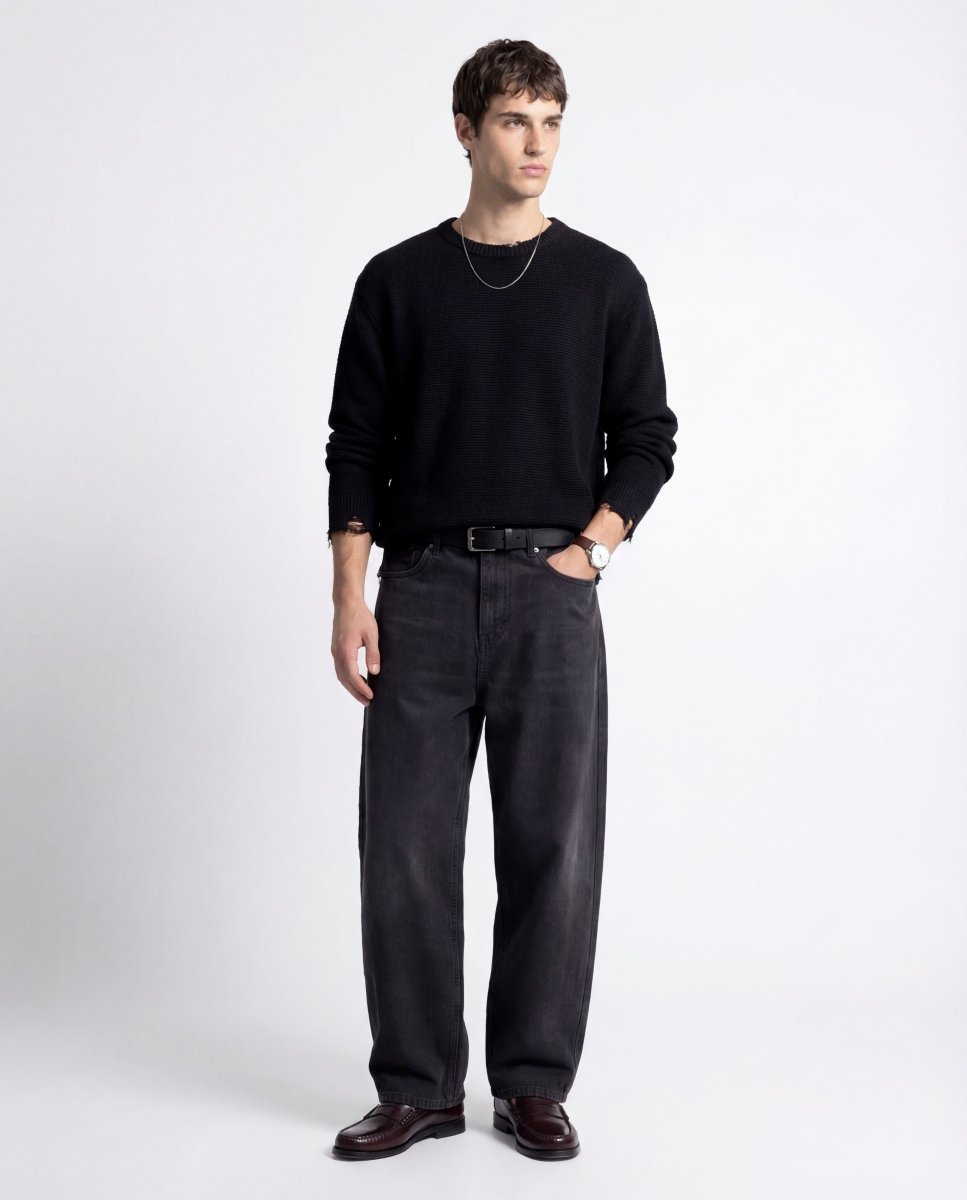 DAMAGE SWEATER BLACK - Benevierre