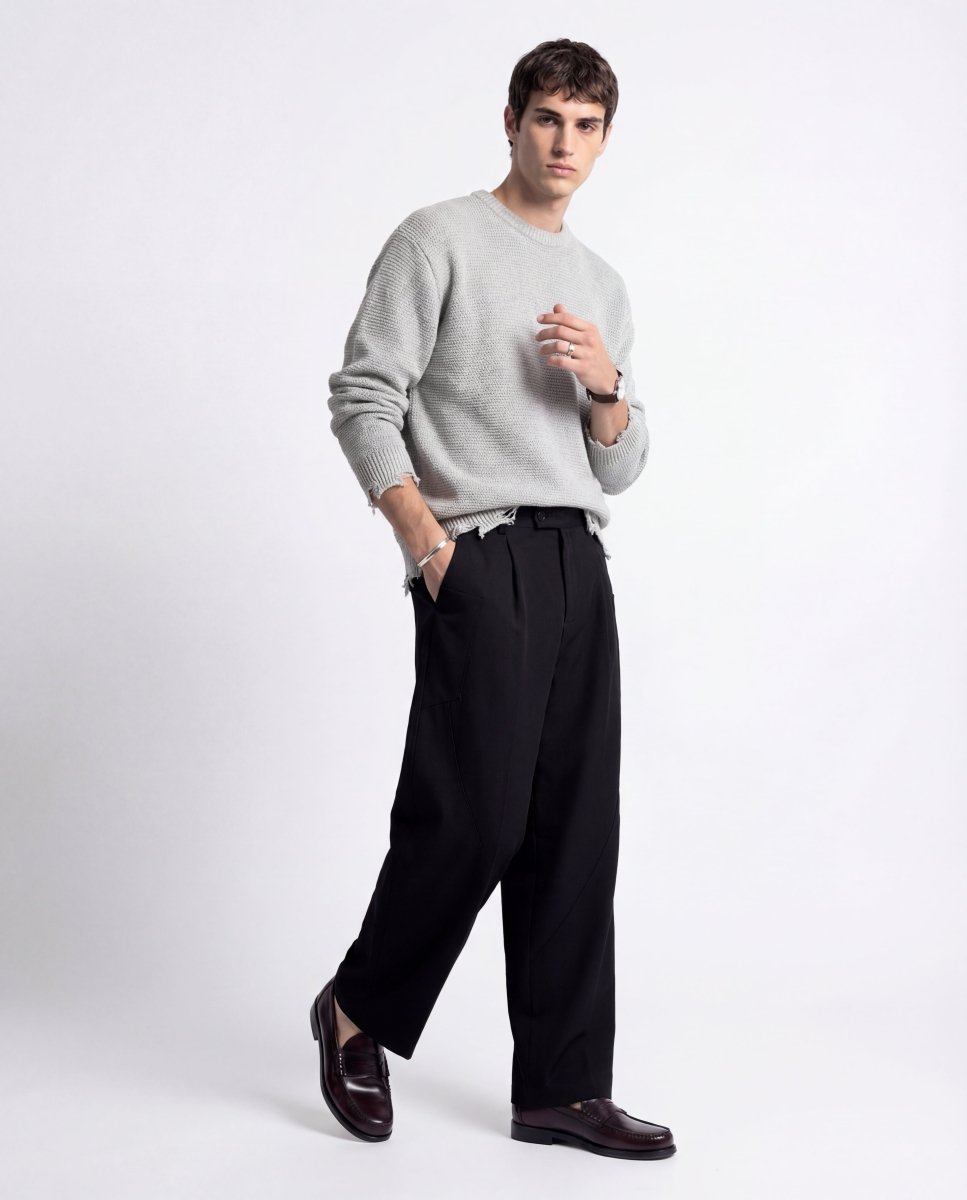 DAMAGE SWEATER GREY - Benevierre